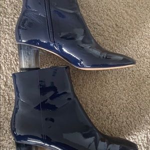 Blue ankle heel boots